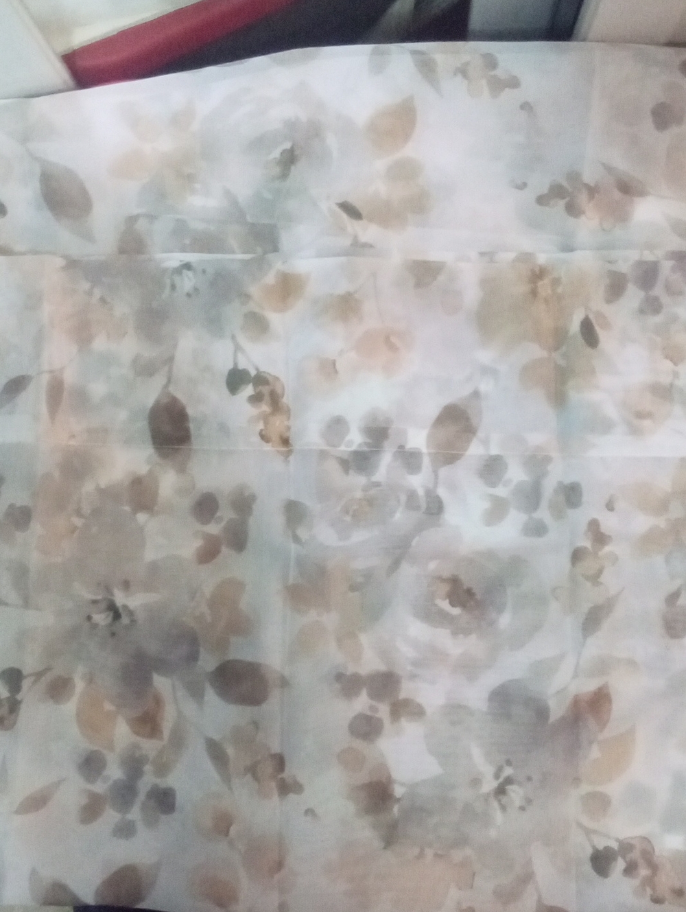Sheer Voile Window Curtain Panel Ran Brown Floral 63" NWT $25 R Home